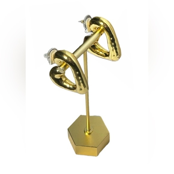 NWT J. Crew Flynn Heart Hoop Earrings with Hypoallergenic Posts - Picture 6 of 11